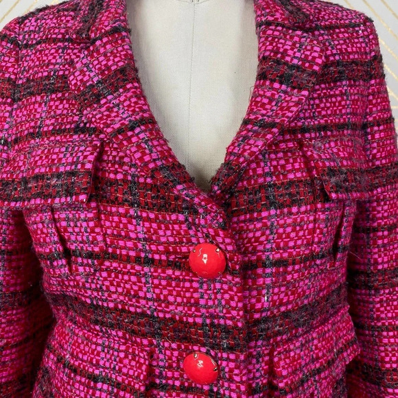 Kate Spade New York Pink Magenta Tweed Blazer - Picture 4 of 11